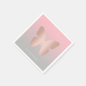 Serviette En Papier Elegant, trendy rose gold butterfly (Coin)