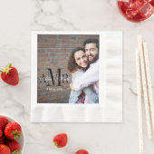 Serviette En Papier Élégant trois initiales Mariage photo serviettes (En situation)