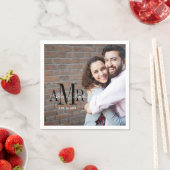 Serviette En Papier Élégant trois initiales Mariage photo serviettes (En situation)