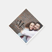 Serviette En Papier Élégant trois initiales Mariage photo serviettes (Coin)