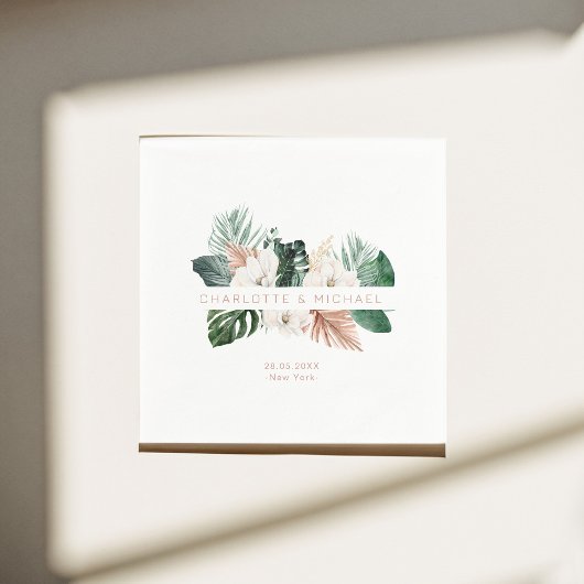 Serviette En Papier Élégant, tropical, mariage feutré