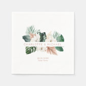 Serviette En Papier Élégant, tropical, mariage feutré (Devant)