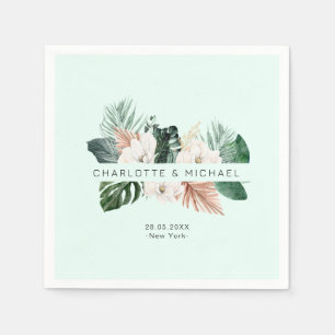 Serviette En Papier Élégant, tropical, mariage feutré