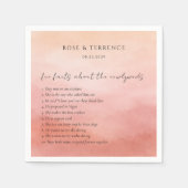 Serviette En Papier Elegant Tropical Sunset Fun Facts Wedding (Devant)