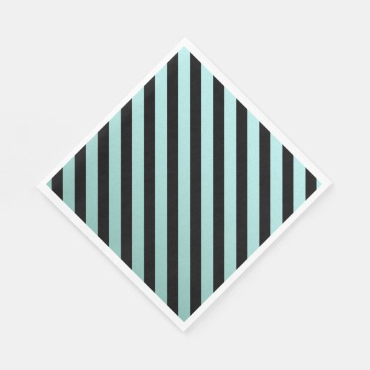 Serviette En Papier Élégant Turquoise Et Noir Délimité (Coin)