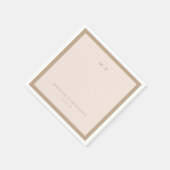 Serviette En Papier Élégant Typographique Beige (Coin)