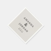 Serviette En Papier Élégant Typographique Beige (Coin)