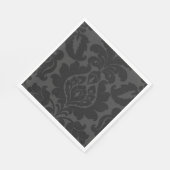 Serviette En Papier Elégant velours noir texturé Damas (Coin)