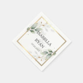 Serviette En Papier ÉLÉGANT Verdure Feuille Mariage or (Coin)