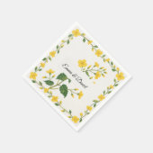 Serviette En Papier Élégant vert jaune Fleur sauvage Floral (Coin)