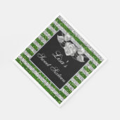 Serviette En Papier Elégant Vert Parties scintillant Argent Rose argen (Coin)