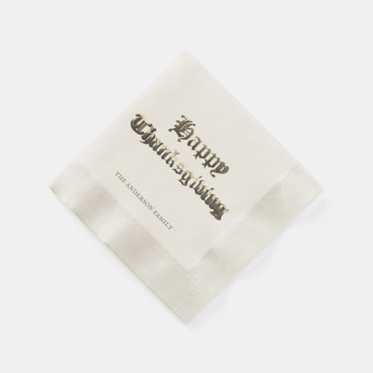Serviette En Papier Élégant vieux Bon thanksgiving de lettres anglais (Coin)