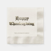 Serviette En Papier Élégant vieux Bon thanksgiving de lettres anglais (Devant)