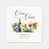 Serviette En Papier Élégant Vin avant Vows Fête des mariées (Devant)
