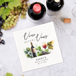 Serviette En Papier Élégant Vin avant Vows Fête des mariées