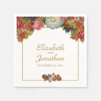 Elégant Vintage automne Floral or & blanc Mariage