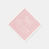 Serviette En Papier Élégant Vintage Bow Pink Graduation (Coin)