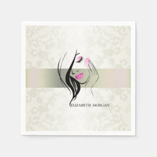 Serviette En Papier Élégant Vintage, Chic, Dentelle, Silhouette de Fil