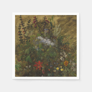 Serviette En Papier Élégant Vintage floral foncé