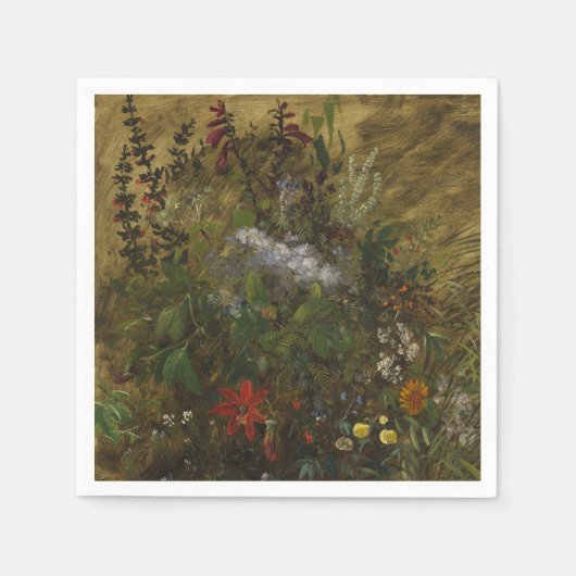 Serviette En Papier Élégant Vintage floral foncé (Devant)