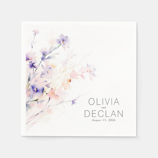 Serviette En Papier Élégant violet doux et flou (Devant)