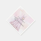 Serviette En Papier Élégant violet Floral Quinceañera Party Napkins (Coin)
