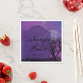 Serviette En Papier Élégant violet gothique Mariage Napkin (En situation)