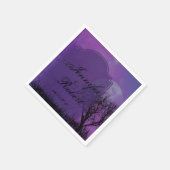 Serviette En Papier Élégant violet gothique Mariage Napkin (Coin)