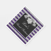 Serviette En Papier Elégant violet Parties scintillant argent Rose arg (Coin)