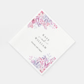 Serviette En Papier Elégant violet pays Fleur sauvage Aquarelle (Coin)