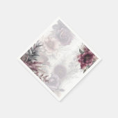 Serviette En Papier Élégant violet, rose et marron floral (Coin)