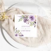 Serviette En Papier Élégant violet Rose Fleurs Mariage serviettes