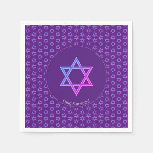 Serviette En Papier Élégant violet | STAR OF DAVID Paper (Devant)