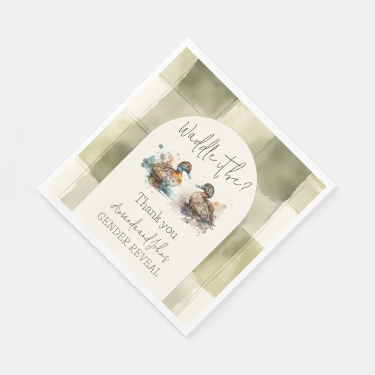 Serviette En Papier Elégant Waddle It Be Mallard Duck Gender Reveal (Coin)