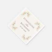 Serviette En Papier Elegant Watercolor Floral Rococo Wedding  (Coin)
