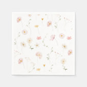 Serviette En Papier Elegant Watercolor Wildflower Floral Baby Shower (Devant)