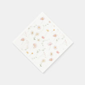 Serviette En Papier Elegant Watercolor Wildflower Floral Baby Shower (Coin)