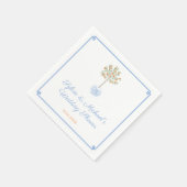 Serviette En Papier Élégant Wedding shower D'Arbre À Citrus Bleu Et Or (Coin)
