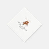 Serviette En Papier Élégant Western Dark Brown Mariage (Coin)