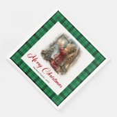 Serviette En Papier Elegant Whimsical Painted Winter Scene Napkins (Coin)
