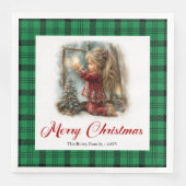 Serviette En Papier Elegant Whimsical Painted Winter Scene Napkins (Devant)