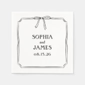 Serviette En Papier Élégant Whimsical Simple Classic Bow Mariage (Devant)