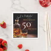 Serviette En Papier Elégant Whiskey Black Gold 50e anniversaire fête N (En situation)