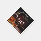 Serviette En Papier Elégant Whiskey Black Gold 60e fête d'anniversaire (Coin)