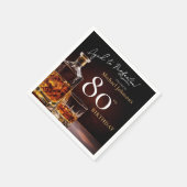 Serviette En Papier Elégant Whiskey Black Gold 80e anniversaire fête N (Coin)