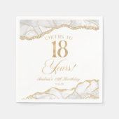 Serviette En Papier Elegant White Gold Agate 18th Birthday Party (Devant)