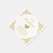 Serviette En Papier Élégant White Gold Pharmacy School Graduation (Coin)