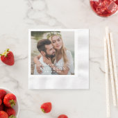 Serviette En Papier Elegant White M. et Mme Monogram Mariage photo (En situation)
