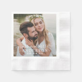 Serviette En Papier Elegant White M. et Mme Monogram Mariage photo (Devant)