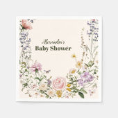 Serviette En Papier Elegant Wildflower Meadow Baby Shower (Devant)